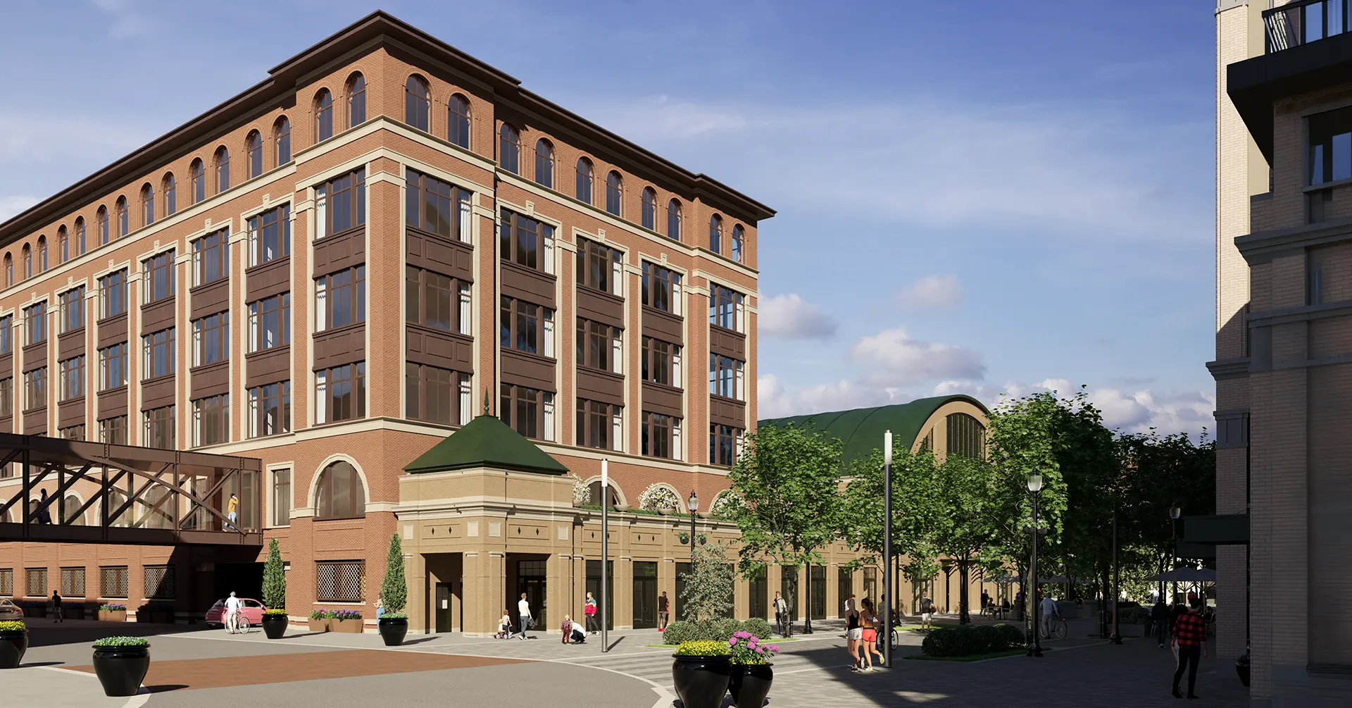 exterior rendering of Monon Square Apartments