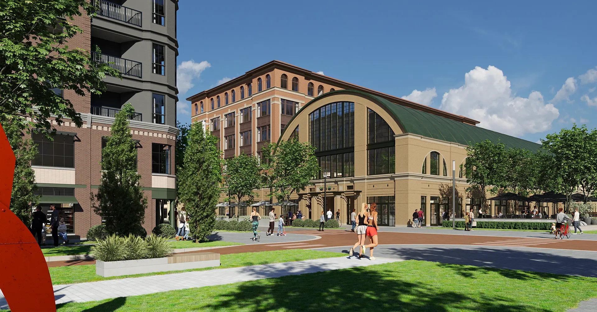 exterior rendering of Monon Square Apartments